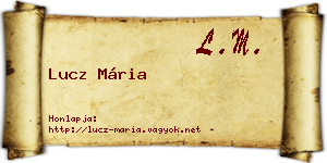 Lucz Mária névjegykártya